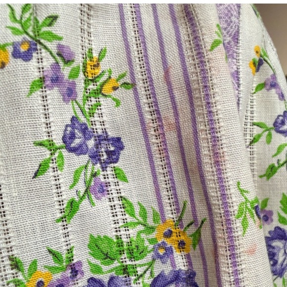 Vintage 1970s Floral Maxi Dress Smocked Bodice Prairie Cottagecore - S - Picture 7 of 12